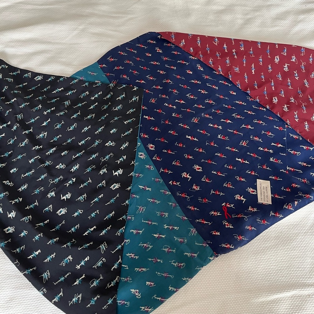 Equity cares Broadway fights AIDS the ribbon project 1990s by Joel Avirom scarf